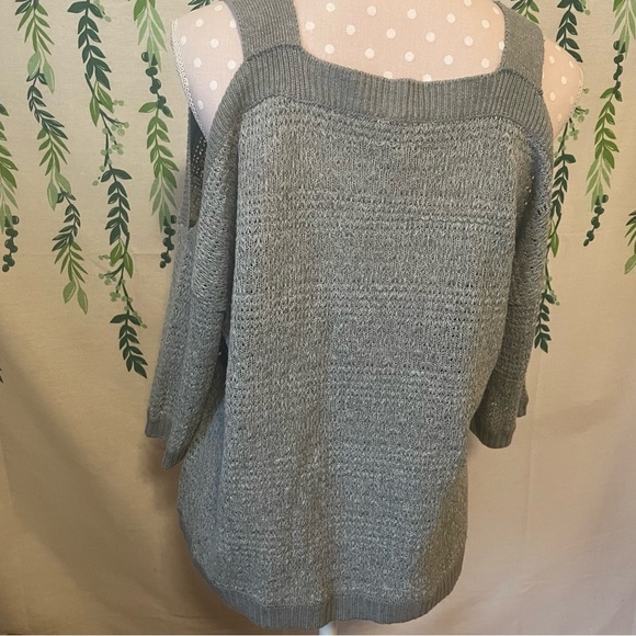 Size S Gray Hayden Open Shoulder Sweater D1 - Picture 3 of 3